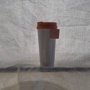 ban.do Coral Pink Thermal Mug with Orange Lid